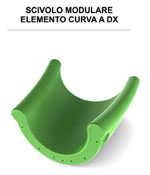 Scivolo modulare elemento curva a DX